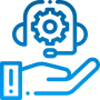 Phone, live chat and email support icon